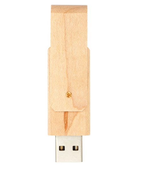 Rotate wooden USB - Light brown